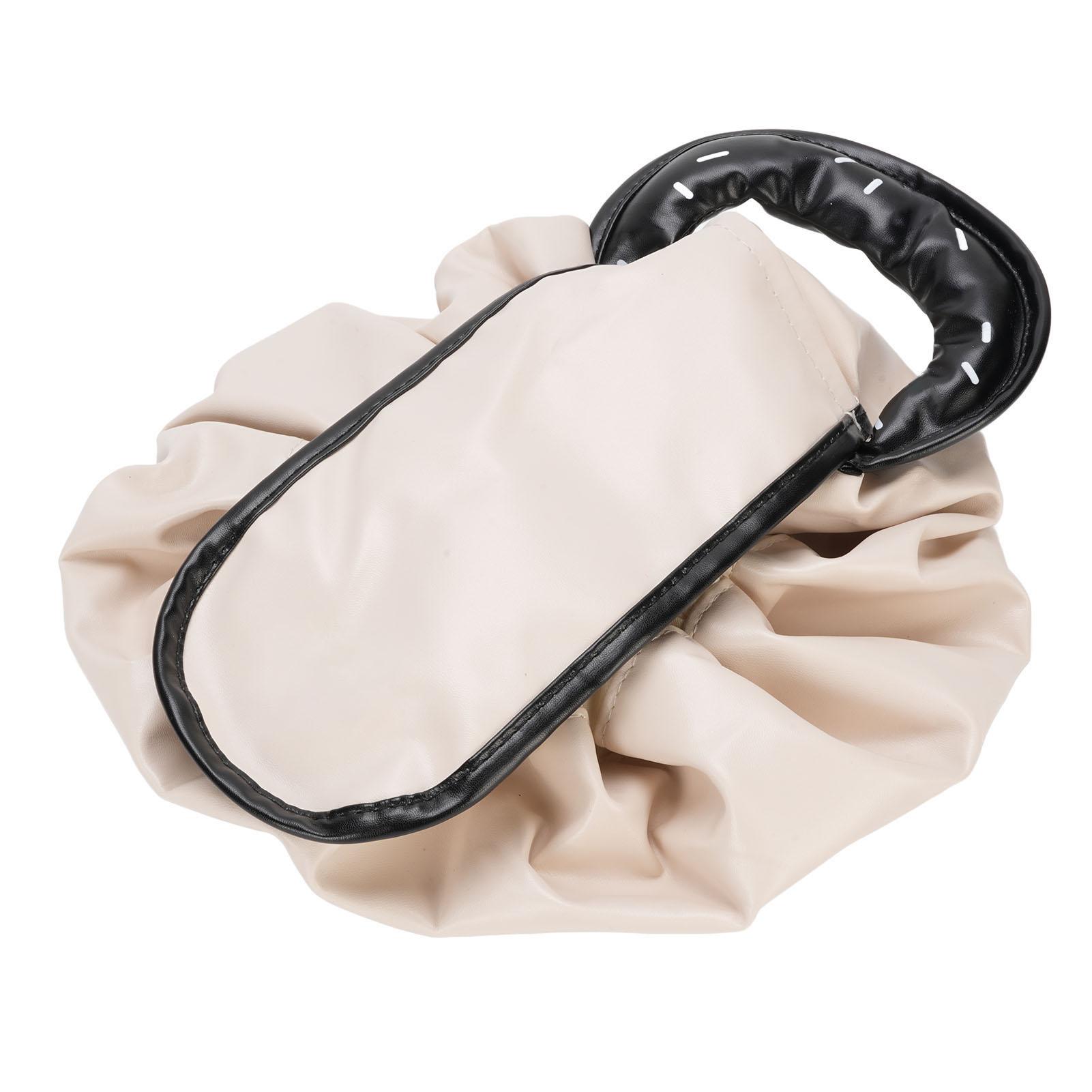 

Косметичка на шнурке, водонепроницаемая, ПУ, открытая, плоская, органайзер для макияжа, косметичка для путешествий, легкая бежевый