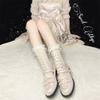 Female Spring and Summer Thin Model Bow Hollow Lace Lace In The Tube Stack Socks