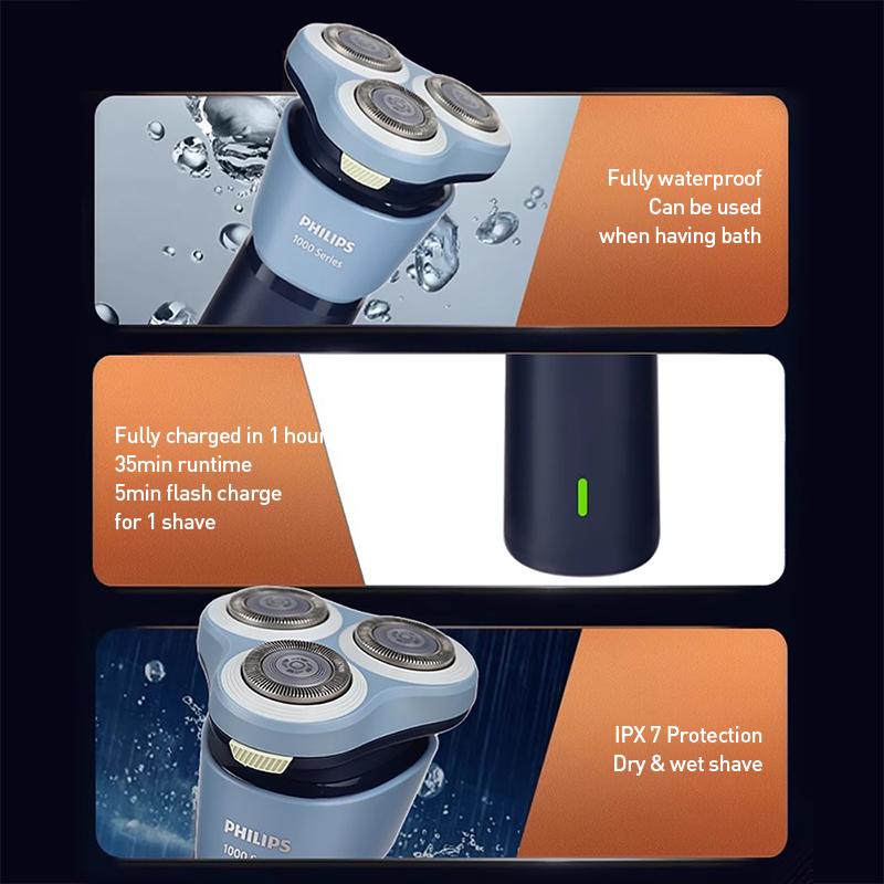 Philips Electric Shaver S1886 3D Floating Heads 27 Self-Sharpening Stainless Steel Blades