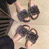 Fashion Women's Platform Plush Shoes Autumn Winter New Comfortable Indoor One Word Cotton Slippers Fashion Outdoor Non Slip Casual Flats