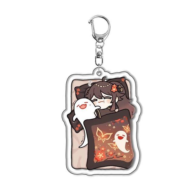 Genshin Impact Acrylic Keychains Arlecchino Sigewinne Lyney Wriothesley Clorinde Lynette Diluc Mona Keyrings Pendants Figure Toy