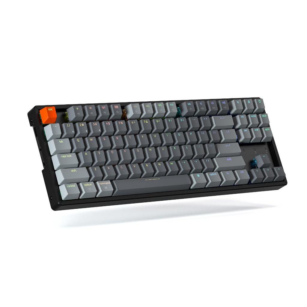 Keychron K8 Wireless Gaming Mechanical 87 US RGB Gateron G Pro Mechanical Wired and Bluetooth Compatible with Mac and Rollover G Pro Mechanical Red