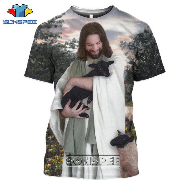 3d Gedruckte Religiöse T-shirts Für Männer Frauen Harajuku Casual Shirts Jesus Gott Rundhals Kurzarm Kleidung Atmungsaktive T-Shirt