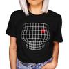 Unisexs Optical Illusion Tshirt with Humorous Large Bust Print Harajuku Style TshirtBlack Gothic Style Topgraphic T Shirts