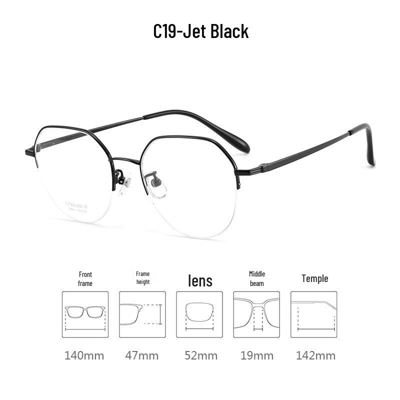Dr. Lori's Ultra-Light Semi-Rimless Pure Titanium Eyeglass Frames for Myopia with Danyang Lens Fitting