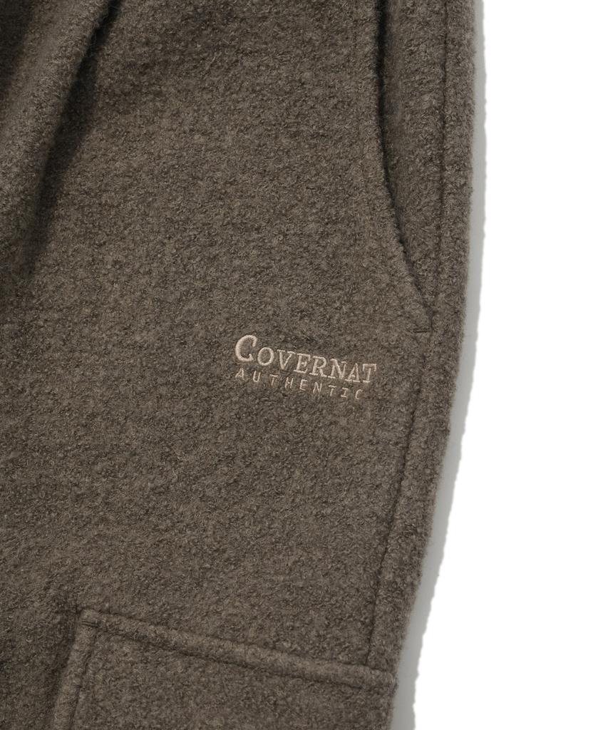 COVERNAT Boucle Jersey One-Pleat Semi-Wide Fit Cargo Pants Olive