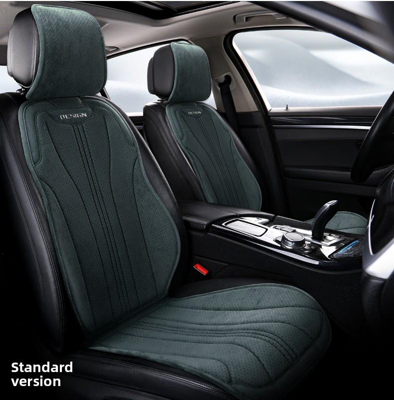 High Quality Suede Universal All Seasons Car Seat Cover Perforated Breathable Anti-Slip Luxury Car Suede Seat Cover With Pillow