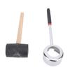 Coconut Opener Tool Set with Hammer Stainless Steel Food Grade Coconut Breaker Kit with Wooden Handle for Shop
