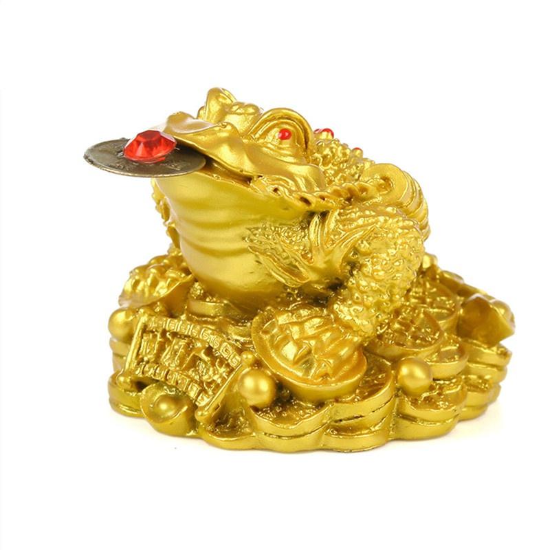 1Pc Feng Shui Toad Money LUCKY Fortune Wealth Chinese Frog Toad Coin Home Office Decoration Tabletop Ornaments Lucky золотой