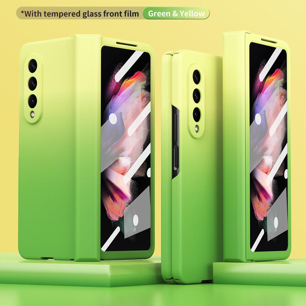 Precise Cutout Folding Phone Case For Samsung Galaxy Z Fold 3 4 Fold4 5g Fold3 Fold2 Fold 2 Cover With Temrepred Glass Film