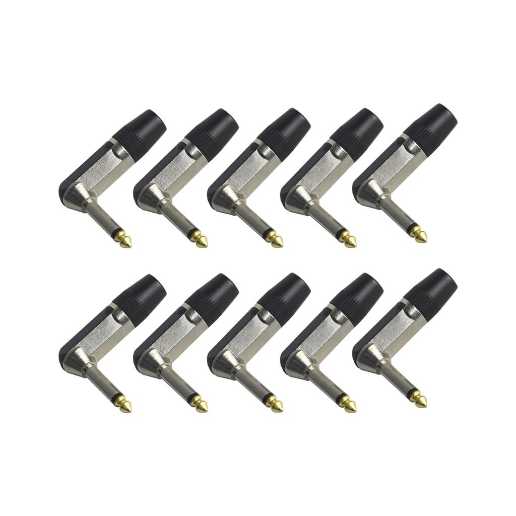 6.35mm 90 Degree Right Angle Male Plug Mono/Stereo 6.3mm Guitar Wire Connector Audio Microphone Effects Mixer MIC 6.35 Adapter