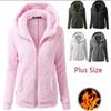 Winter Women's Plush Hoodie, Women's Autumn and Winter with Thick Plush for Casual Wear