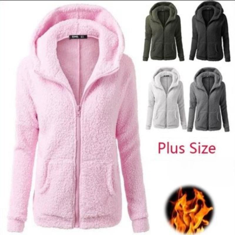 Winter Women's Plush Hoodie, Women's Autumn and Winter with Thick Plush for Casual Wear