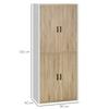 Kitchen Pantry in MDF Wood with 4 Adjustable Shelves and 4 Doors, 80x40x182 cm