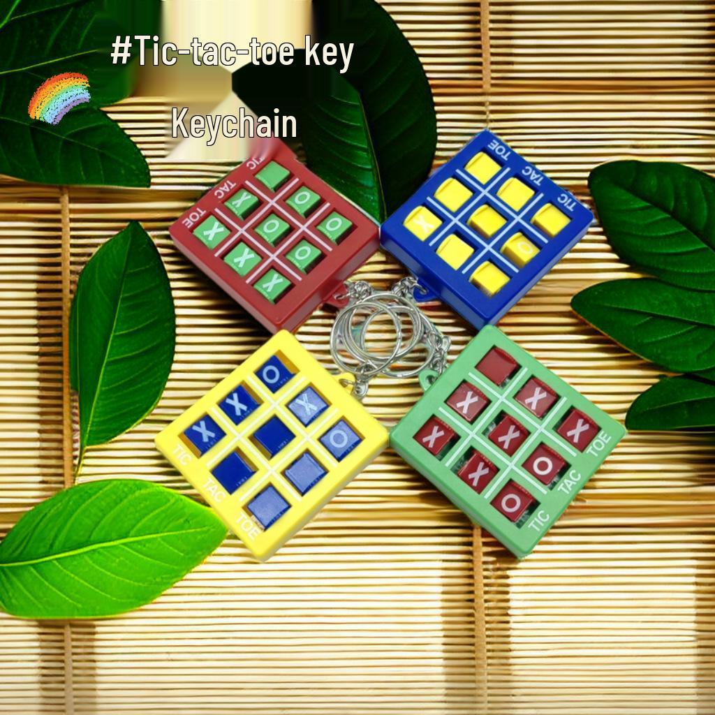 XO Tic-Tac-Toe Keychain: Plastic Chess Toy for Elementary Students