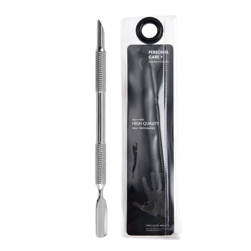 Russian Style Stainless Steel Double-Ended Cuticle Pusher - Slanted Thin Model for Nail Art and Gel Removal. модель №4