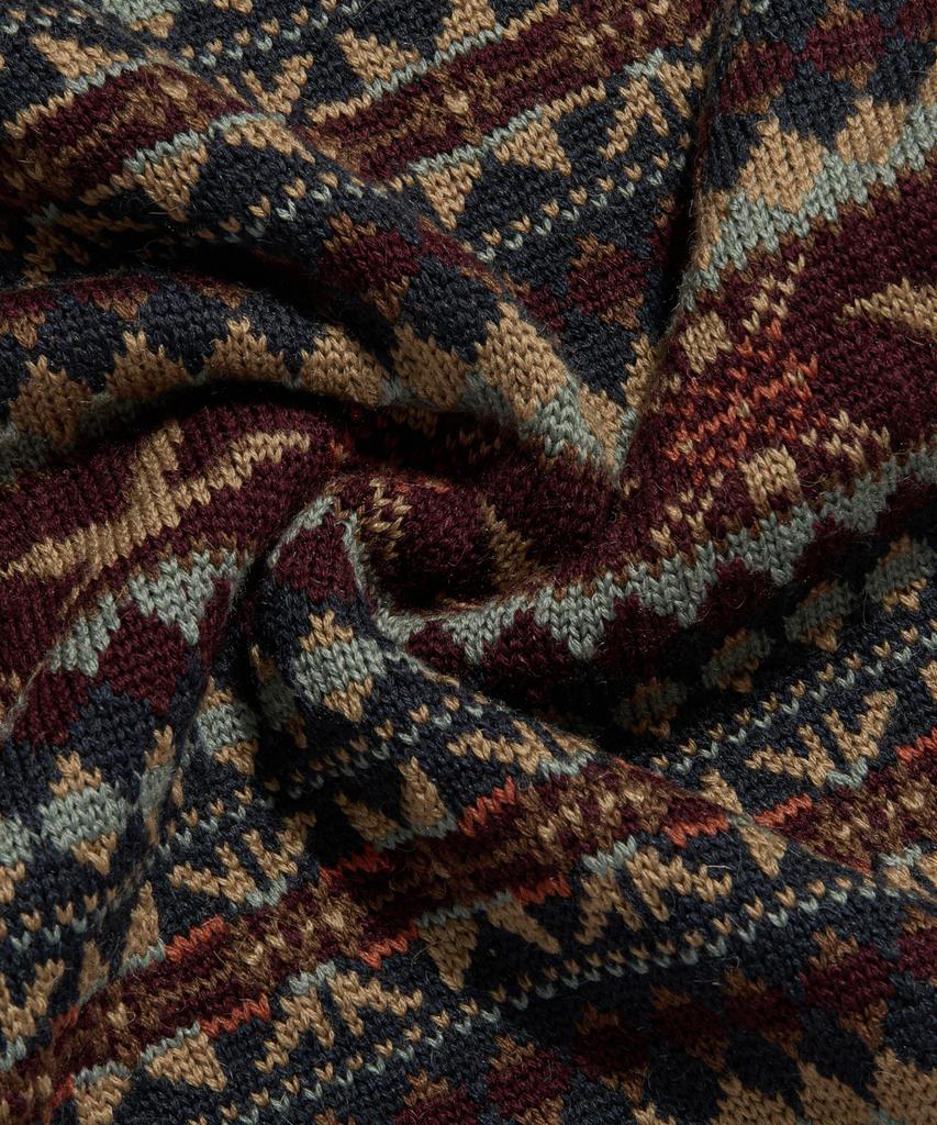 Ledeutonido Fair Isle Wool Knit Sweater Navy