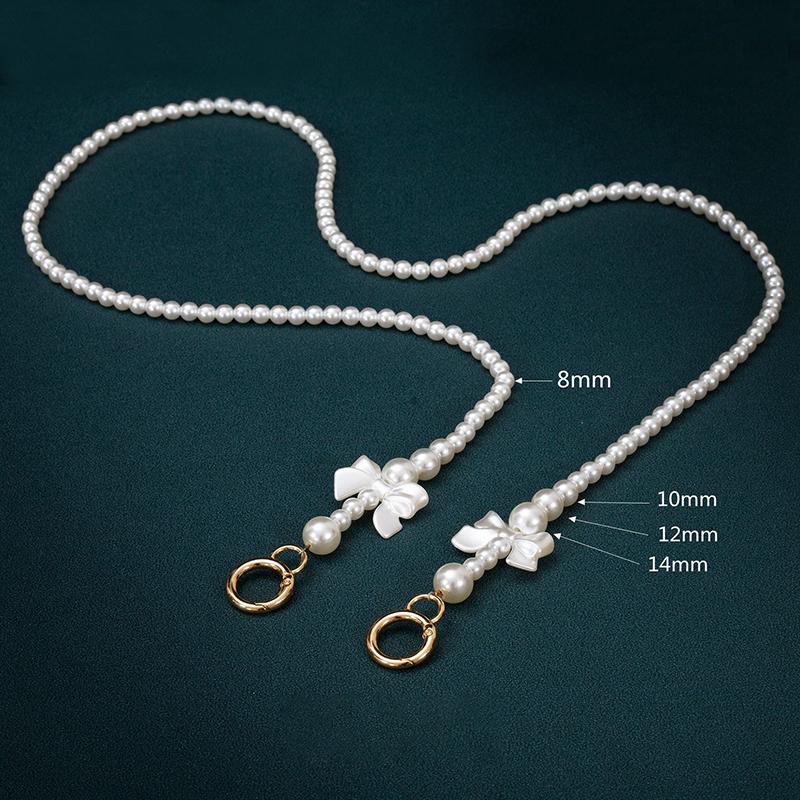 Cute 100-120Cm Purse Pearl Strap Beaded Chain Replacement Bag Pearl Chain Diy Bag Accessory Handbag