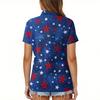 Women's Fashion Casual Lapel Short Sleeve Printed Shirt Women's Button Up Tops