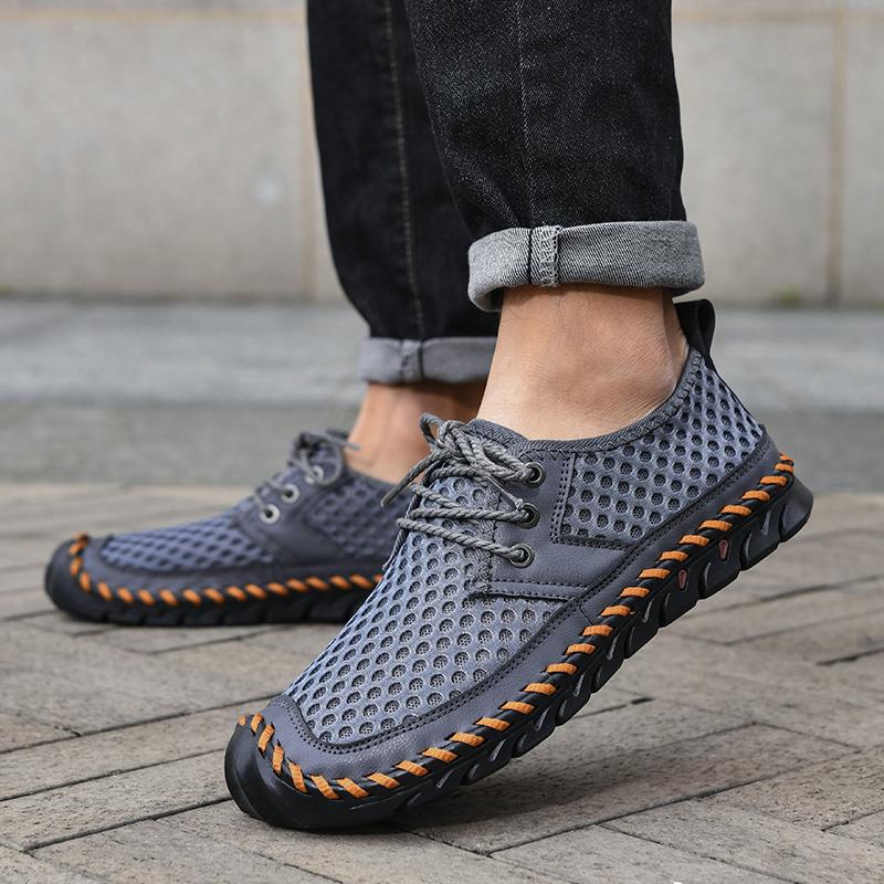 Men Mesh Sports Shoes Fashi Breathable Lightweight Shoes Outdoor Travel Running Casual Shoes Beach Wading Shoes