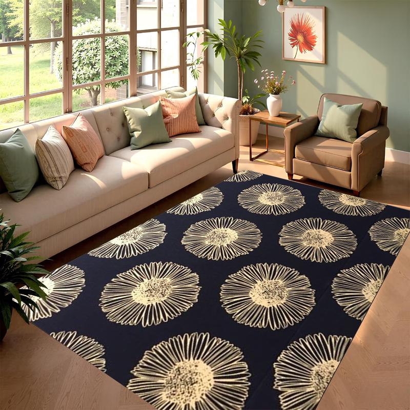 

Black Firework Pattern Carpet Modern Minimalist Area Rug for Living Room Bedroom Non-slip Soft Mat Home Decoration 40x60cm