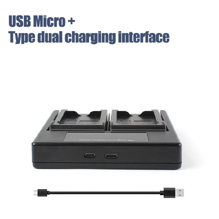 EL23 Battery Charging Station with Status Screen, Two Charging Positions, USB Input Pair for Desk Storage, Carry Use, and Camera Power