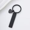 Cross-Shaped Slanted Heart Laser-Printed Metal Keychain