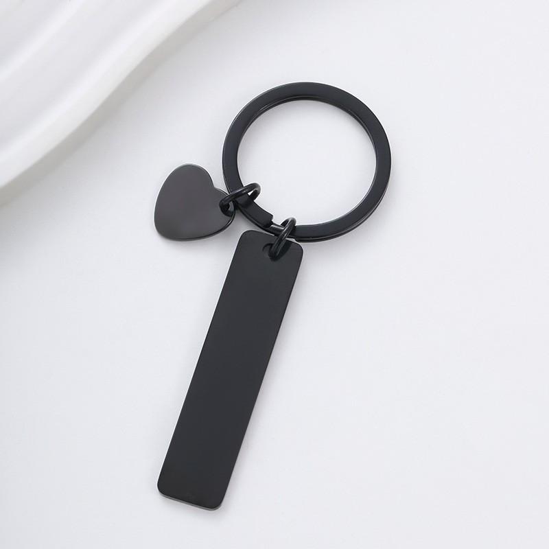 Cross-Shaped Slanted Heart Laser-Printed Metal Keychain