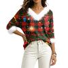 Women's Christmas V-Neck Top Elegant Cut for Party Date and Casual Wear