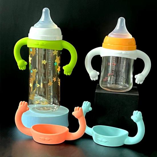 Baby Bottle Silicone Handle Soft Grip Breastfeeding Bottle Handle Attachment Flexible Bottle Accessory for Newborns
