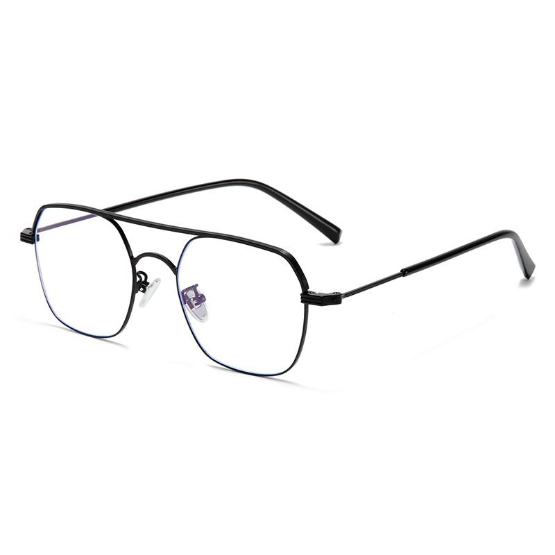 

Double Beam Stainless Steel Blue Light Blocking Oval Nearsighted Glasses Women Men Short-Sight Eyewear 0 -0.5 -0.75 To -6.0 0