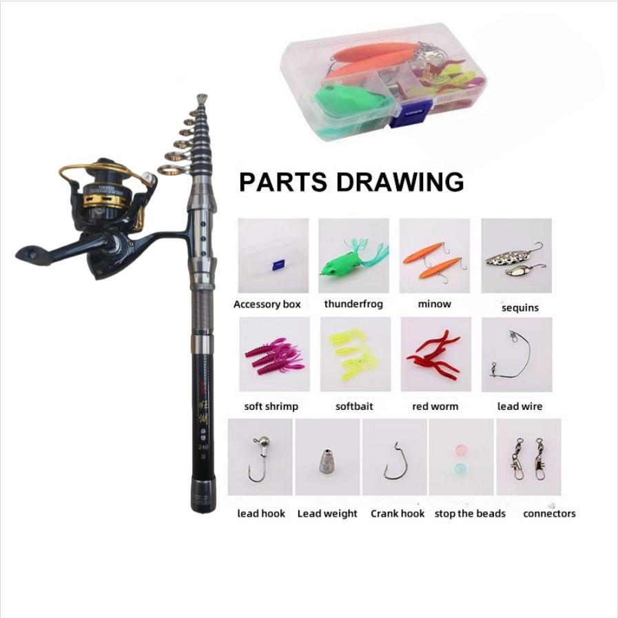 Ultra-Kurzes Meeresangelruten-Set für den grenzüberschreitenden Einsatz: Super steif, Weitwurf, Drehgelenk Angelzubehör