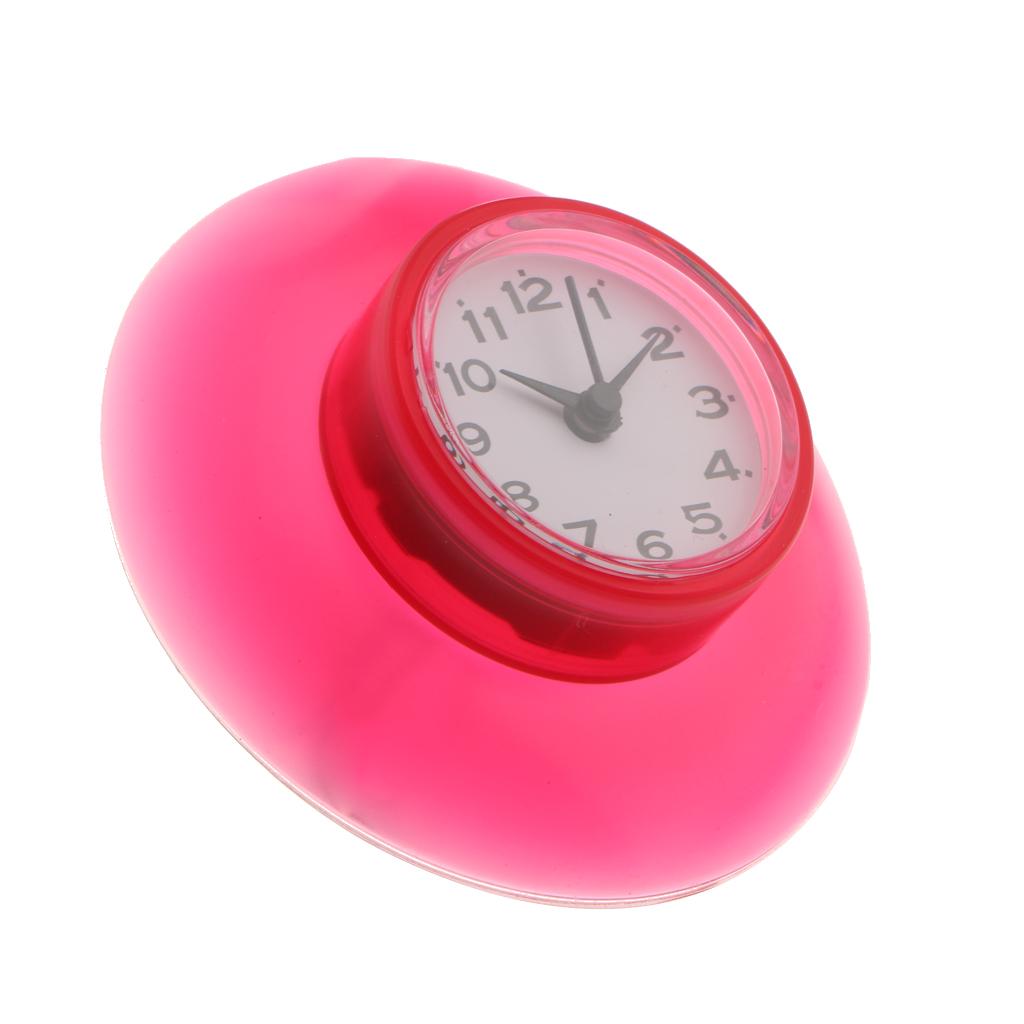 Mini Wall Clock Waterproof Suction Cup Silent Sucker Clock for Bathroom Mirror Kitchen Tile