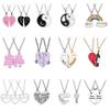Romantische Beste Freunde Honig Liebe Paar Anhänger Halskette 2 Stück/Set Regenbogen Gebrochenes Herz BFF Gute Freunde Freundschaft Schmuck Geschenk
