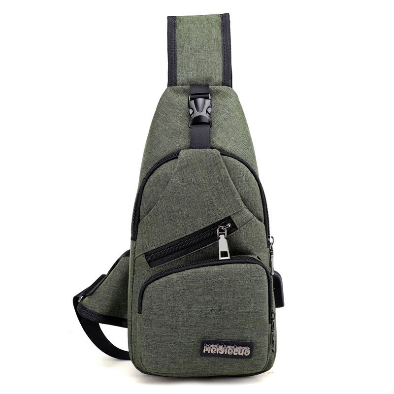 Men's breast bag, large-capacity casual backpack, cycling shoulder oblique span bag, water-proof Oxford cloth breast bag.