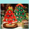 Mini Wooden Christmas Tree Festive Tabletop Decor For Holiday Home Decoration