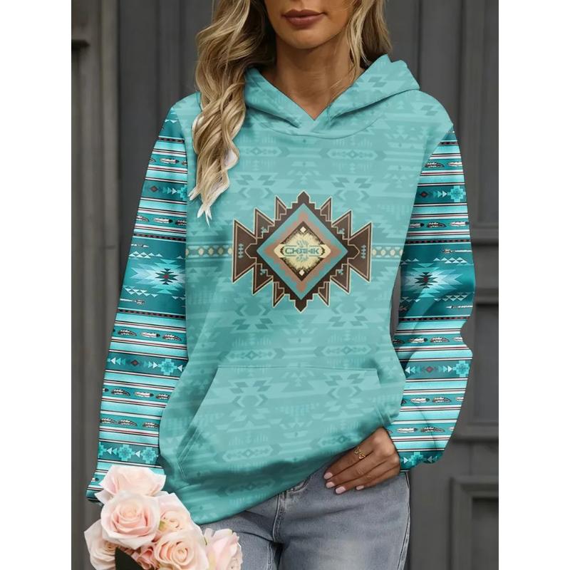 Fashion Women's Hooded Sweater 3D Casual Color Printing Casual Long Sleeve Sweater