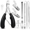 Professionele Pedicure Kit 9 Delen, Roestvrij Staal Nagelknipper, Huidverwijderaar voor Ingegroeide Teennagels, Home Manicure Set