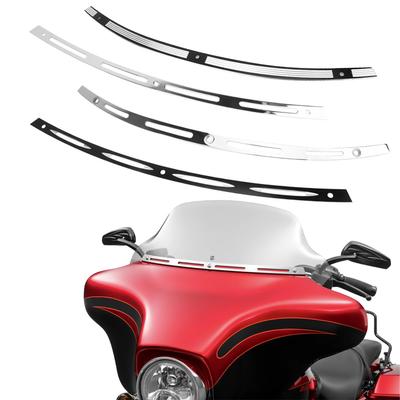 Dla Harley Electra Street Tri Glide 1996-2013 2014-UP Motocykl Czarny Chrom Przednia Szyba Owiewka Batwing Wykończenie CNC Szyba