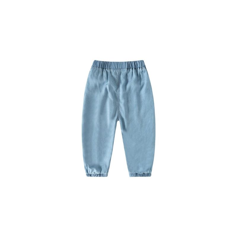 Boys' Pure Color Denim Children's Clothing Summer Children Casual Jogger Pants Mid Waist Anti Mosquito Pants Children's Thin Pants