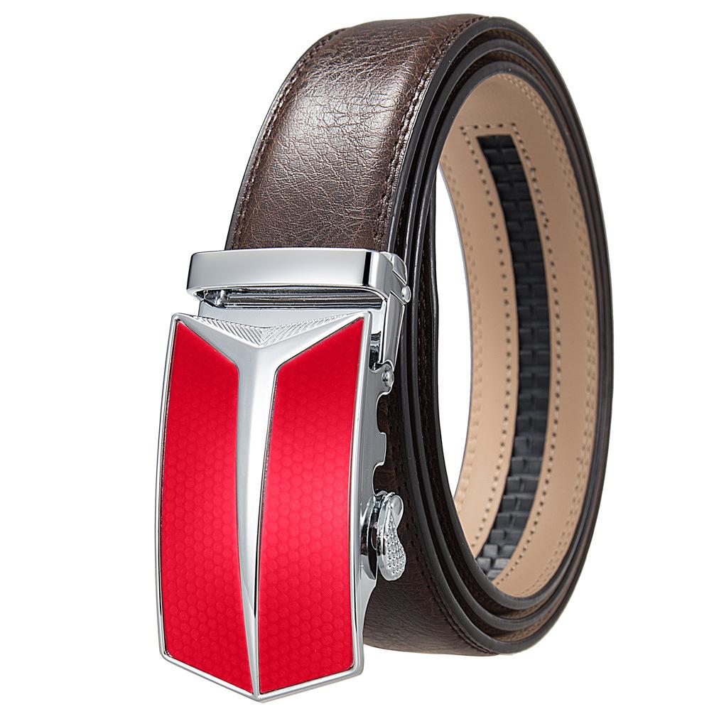 Men'S Belt, Automatic Buckle Cowhide Belt Casual Business Ly36-1314-1