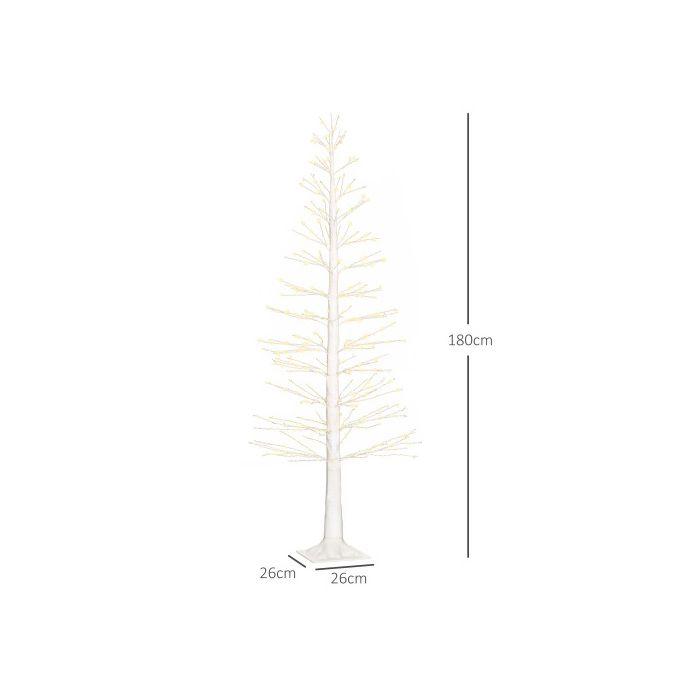 Arbre Artificiel Illuminé HOMCOM 180 Cm, Avec 810 Lumières LED, Adapté Aux Décorations Intérieures Et Extérieures, Blanc