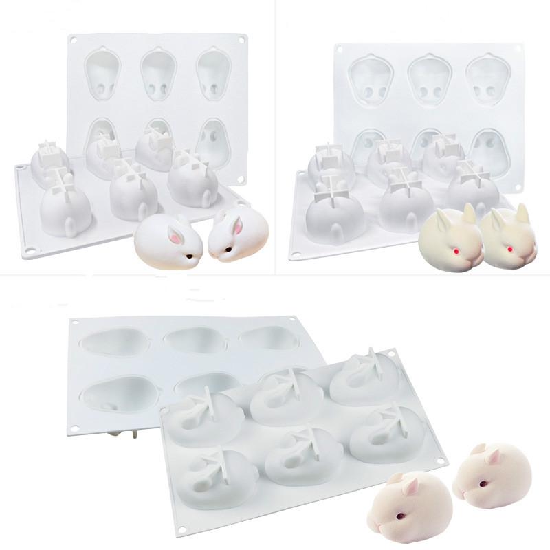 6 Even Bunny Mousse Cake Silicone Mold Ice Cream Jelly Silicone Baking Abrasive