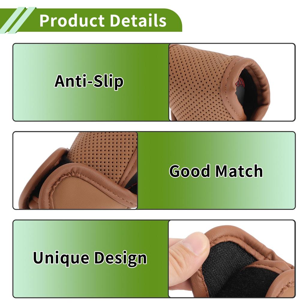 HOPESPANNER Universal Gear Shift Knob Cover Stick Shift Handle Protector Automatic Leather 1 Pc Anti Slip Brown