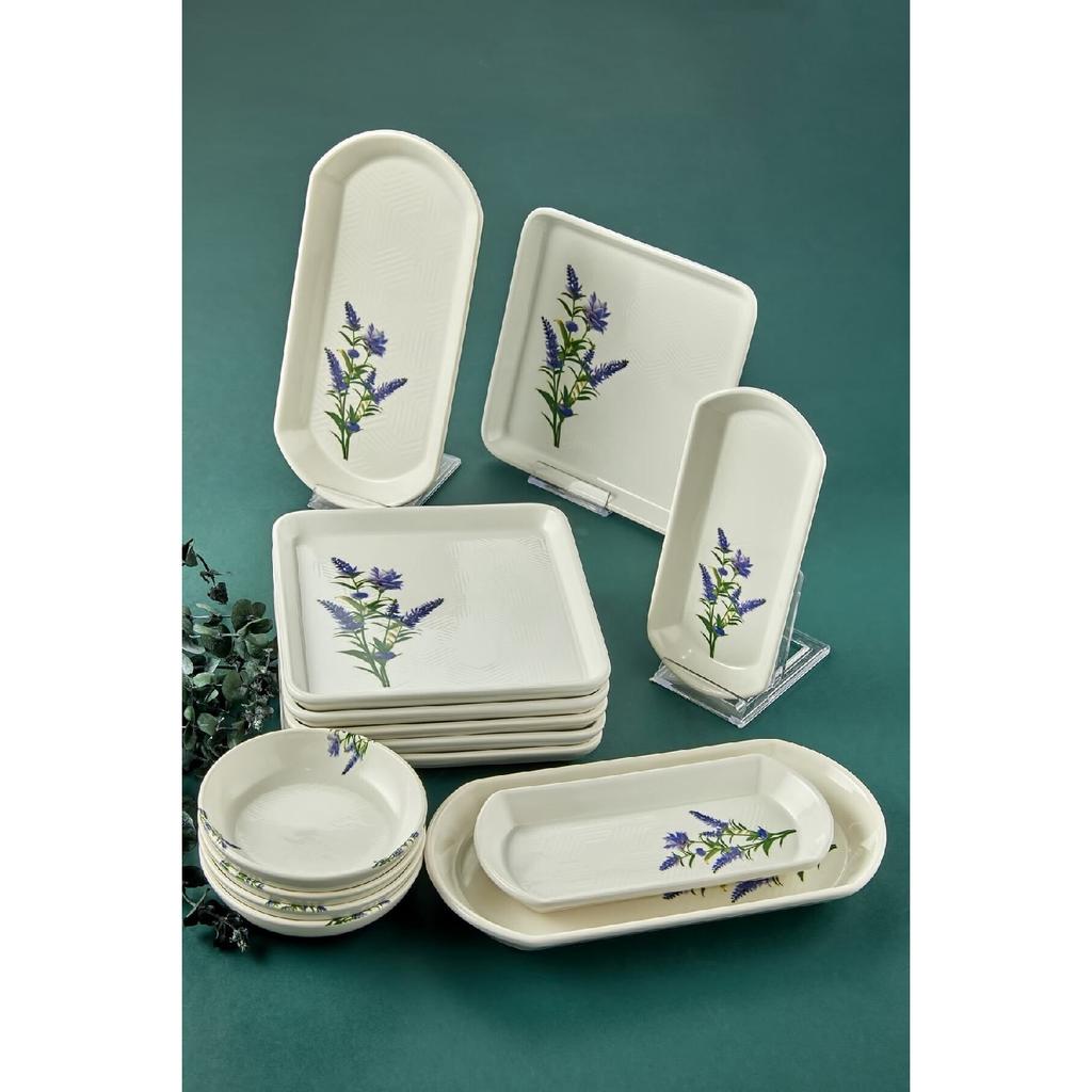 Luxury Ceramic Tile Authentic Clear 14 Piece Breakfast Set For 6 People