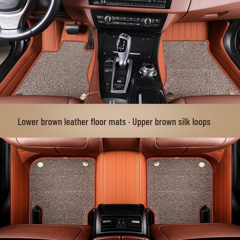 Genuine Leather Full Surround Car Floor Mats for 22 Volkswagen Models: Magotan, Tiguan L, Teramont X, and Passat