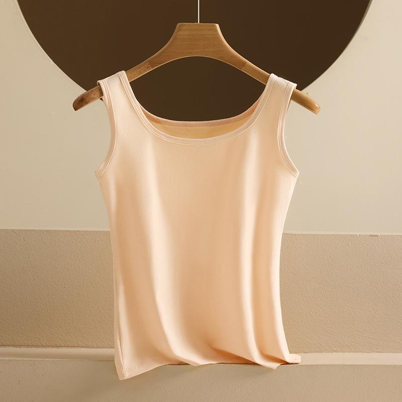 Women Beautiful Back Wide Shoulder Cotton Breathable Vest Inner Outer Wear Casual Tank Top