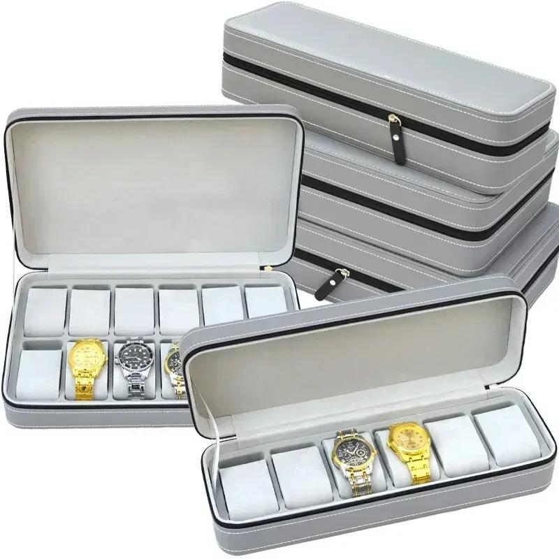 6/10/12 Solts Watches Box Traveling Portable Zipper Watch Case Bracelets Display Box for Dustproof Protection Watch Storage Bag