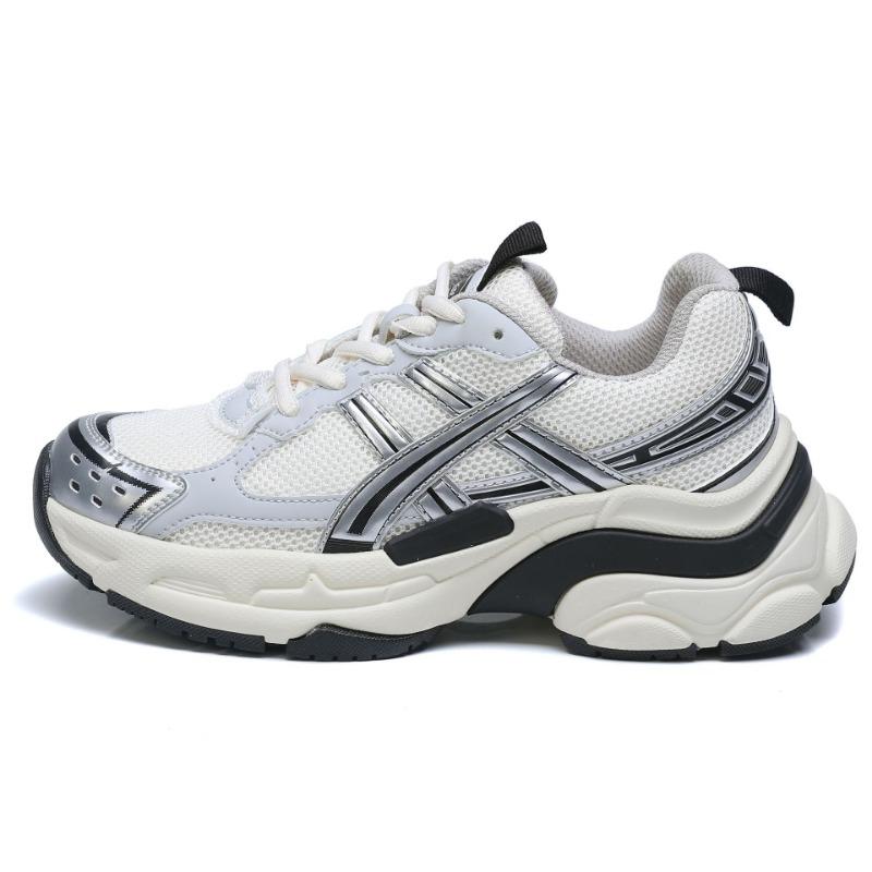 

Новые папины кроссовки для женщин Модные спортивные одинарные кроссовки на толстой подошве 40 серебряный/чёрный