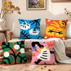 Artistic Floral Illustration Cushion Cover Premium Comfort Reversible Pillow Cove Two in One Design for Any Room  Car Interior
